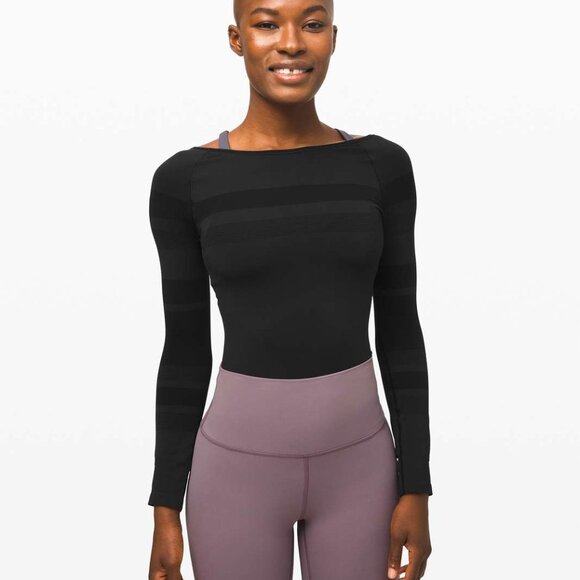 Lululemon Gleam and Glow Bodysuit Black Size 8 - Picture 5 of 10